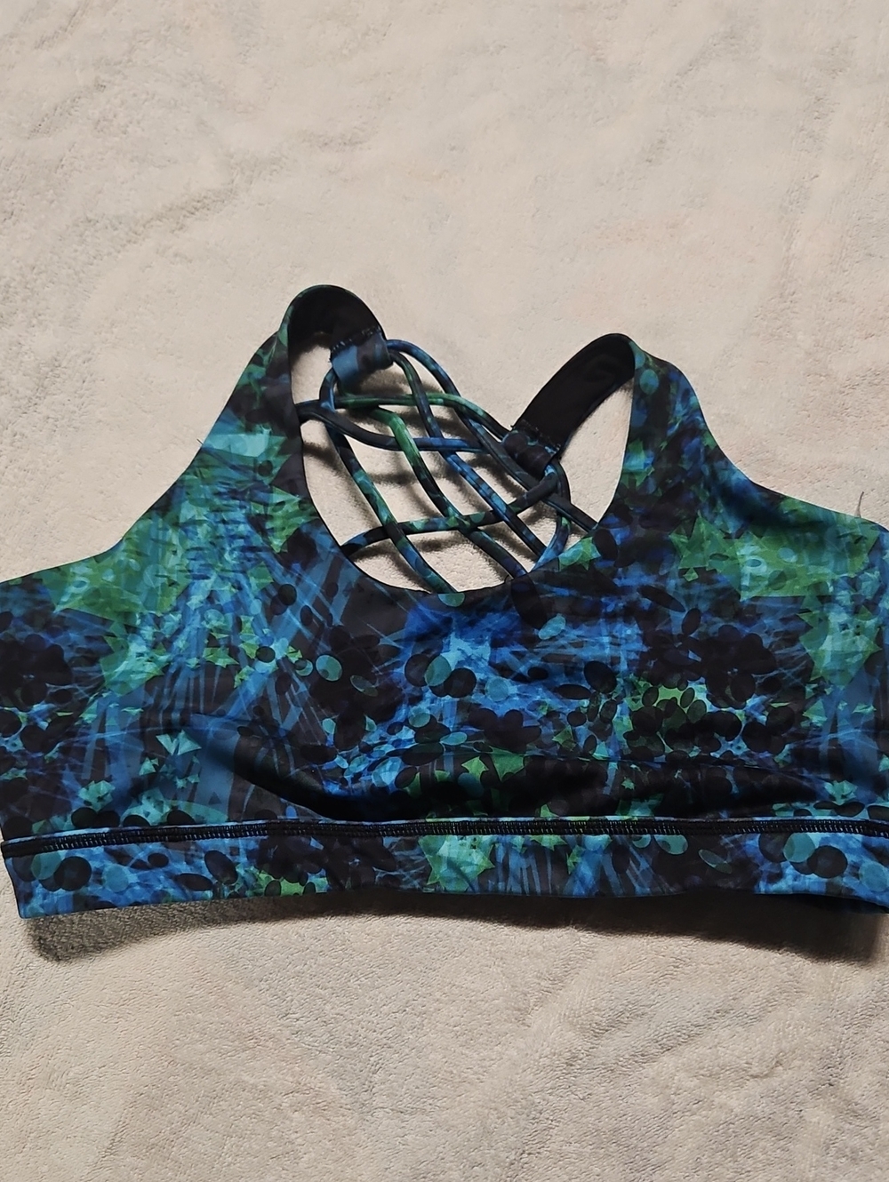 Constantly Varied Gear Blue and Green Strappy Sports Bra